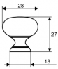 TULIP bouton Jota nickel brossé + vis