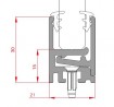 K-TERNO fixation inférieure verre 1776/A + 1775/A 1,5m