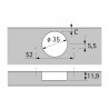 HETTICH 9313100 Charniere Novisys a vis 105° TH SiSy