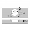 HETTICH 9313240 Charniere encastrée Novisys 105° TB vis a bois ressort