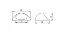 TULIP knop Kink 32 or brossé foncé + vis