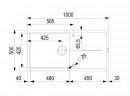 StrongSinks S3 évier granit Labe 1000 1000x500mm avec égouttoir brun