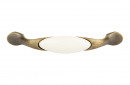 TULIP Poignée Gipa 96 doré vintage/porcelaine blanc + vis