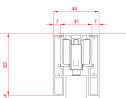 TERNO Universal Evolution kit de guidage pour 1 porte 2000mm noir élox