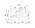 StrongSinks S3 évier granit Vardar 780, 780x500mm avec égouttoir et bac blanc