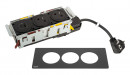 K- LEGRAND prise électrique Disq´In 2x 230V FR + 1x USB A+C, noir/noir