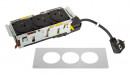 K- LEGRAND prise électrique Disq´In 2x 230V FR + 1x USB A+C, noir/inox