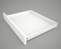 FGV tiroir, glissiere a rouleaux avec côtés, H53/550mm/25kg, blanc
