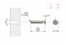 IF-écrou Flat M4x30/17mm décorative tete plate