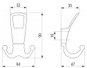 TULIP porte-manteau Ener nickel brossé + vis