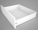 FGV tiroir, glissiere a rouleaux avec côtés, H117/450mm/25kg, blanc
