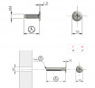 K-IF ferrures de liaison FLAT M4x30 - 40mm complet nickel