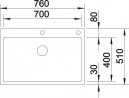 BLANCO 521634 évier Claron 700-IF/A InFino c/tige inox satiné brillant