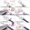 StrongLumio raccord connecteur pour bande LED RGB 10mm - câble 4 fils RGB