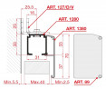 TERNO porte coulissante int. 40-160kg profil de couverture 1380/N/S 3m noir elox