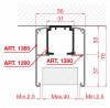 TERNO porte coulissante int. 40-160kg profil de couverture 1380/N/S 3m noir elox