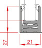 TERNO fixation inférieure verre 1776/A - 2m
