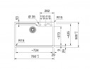 FRANKE évier UBG 610-78 780x500mm noir mat