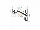StrongLumio profilé LED Corner 14 noir alu anodisé 2000mm