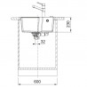 FRANKE Évier UBG 610-56 560x500mm cachemire