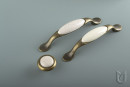 TULIP Bouton Gipa doré ancien/porcelaine blanche + vis