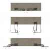 TERNO Spin ensemble de ferrures pour porte pliante, 447mm, 23mm, gris