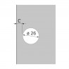 HETTICH 69600 Perfekt 5204 slide-on encastré 45° verre percé