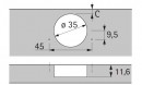 HETTICH 9099840 Intermat 8687 charniere 165° tb45 p2o vis a bois