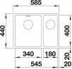 BLANCO 522977 Évier Andano 340/180-U InFino sans tirette inox satiné brillant