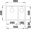 BLANCO 522973 évier Andano 340/180-IF InFino sans tirette inox satiné brillant