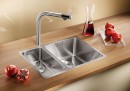 BLANCO 522973 évier Andano 340/180-IF InFino sans tirette inox satiné brillant