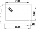 BLANCO 522969 Évier Andano 700-IF InFino sans tringle acier inox satiné brillant