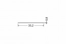 StrongLumio moulure de recouvrement H pour profil Flat coulissante, 1000mm trans
