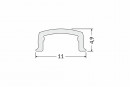 StrongLumio moulure de recouvrement I pour profil Pen8 a clips, 1000mm transluci