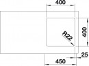 BLANCO 522959 Évier Andano 400-U InFino sans tige inox soie brillant