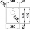 BLANCO 522953 évier Andano 340-IF InFino sans tringle inox satinée brillante
