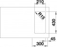 BLANCO 522951 évier Andano 180-IF InFino sans tige acier inoxydable soie brillan