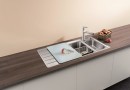 BLANCO 522104 Évier Axis III 6S-IF InFino avec excentrique inox satiné brillant