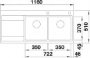 BLANCO 521665 Évier Divon II 8S-IF InFino sans excentr.acier inoxydable soie bri