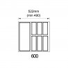 K-StrongMax 16 tiroir H89/500mm, gris, buffet Classico Kristall 600 noir