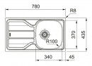 FRANKE évier FLN 611-78/44 810x510mm inox