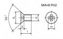 Vis DIN 965 PH M4x8 ZB pour StrongHinges alu