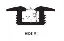 SEVROLL 02677 Hide M guidage inférieur simple encastré 6m olive