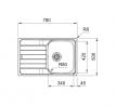 FRANKE Évier SKN 611-78 780x500mm acier inox