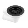 StrongSinks S3 Siphon gain de place pour évier granit, valve passoire noire