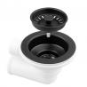 StrongSinks S3 Siphon gain de place pour évier granit, valve passoire noire