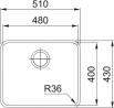 FRANKE évier ANX 110-48 510x430mm inox