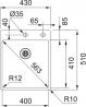 FRANKE évier BXX 210/610-40 TL 430x510mm inox