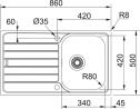 FRANKE évier SKX 611-86 860x500mm inox