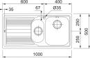 FRANKE évier LLX 651/7L 1000x500mm inox